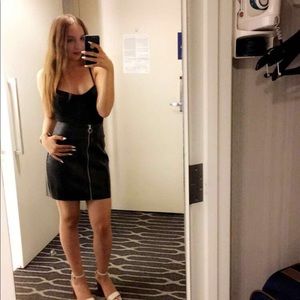 Black leather skirt